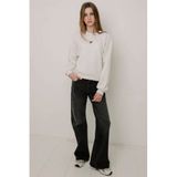 Frankie&Liberty boxy sweater met backprint - ecru