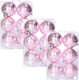 Cosy & Trendy Cirkel Motief Boules de Noël - 3x - Rose - Dia 6 cm - Plastique
