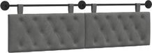 vidaXL Hangend Hoofdbord Donkergrijs Fluweel