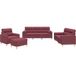 Maison Exclusive - Ensemble de canapés 4 pièces avec coussins rouge bordeaux tissu