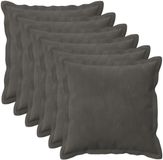 vidaXL Kussensloop 6 pcs HOUTEN Donkergrijs 30 x 30 cm Fluweel