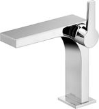 KEUCO Wastafelarmatuur chroom voor wastafel, hoogte 21cm, montage met één gat, designkraan, eengreepsmengkraan, wastafelmengkraan, Edition 11