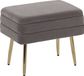 Beliani ODESSA Hocker - Grijs - Fluweel - Modern - 49 x 34 x 43 cm