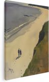 Artaza Canvas Schilderij Twee Mensen Lopen op een Strand - 30x40 cm - Canvas Print
