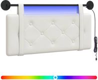 vidaXL Hangend hoofdbord met LED-verlichting, wit kunstleer