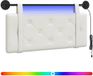 vidaXL Hangend hoofdbord met LED-verlichting, wit kunstleer