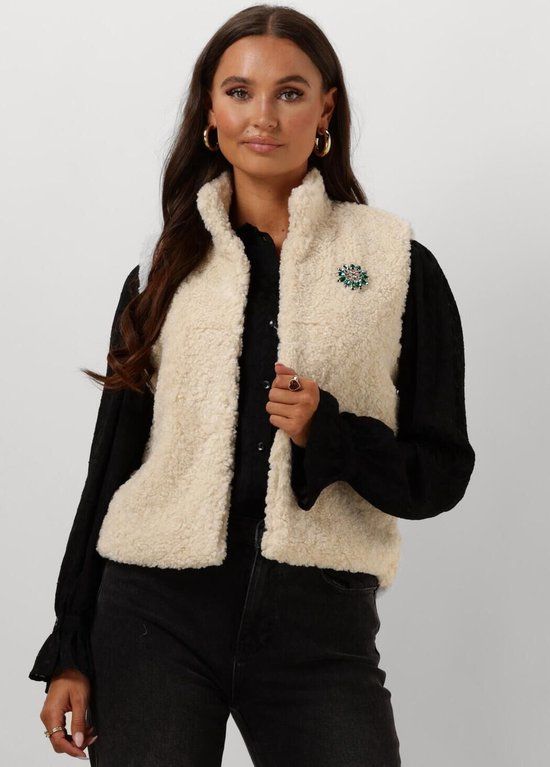 POM Amsterdam Gilet - Teddy Love Blazers Dames - Ecru - Maat 40