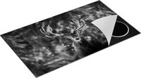 Chefcare Inductie Beschermer Hertenkop - Hert in de Sneeuw - Zwart Wit - 90x55 cm