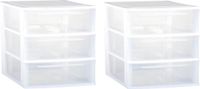EDA 2x stuks ladenkast/bureau organizers wit stapelbaar A4 met 3x lades L36 x B26 x H28 cm