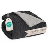 Blumtal Fleece Deken - Kabelgebreide look - 150x200 cm - Oeko-TEX gecertificeerd - Microvezel Fleece Deken - Zachte Sherpa Binnenkant - Antraciet en Grijs