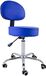 QUIRUMED Kruk met rugleuning, verchroomde sokkel, 5 wielen en gasverhoging blauw