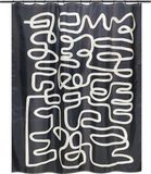 MSV Chiara Douchegordijn Zwart - Waterbestendig Polyester Douchegordijnen - 180x200 cm