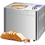COOCHEER Broodbakmachine met een capaciteit tot 900 g, intelligente en automatische programma's, 3 broodmaten, 550 W, 36 x 22 x 30 cm, zilverkleurig