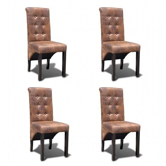 vidaXL Eetkamerstoelen 4 stuks kunstleer bruin