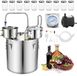 Vevor Système de distillation 50L avec cuve de fermentation, pompe à eau, 10 récipients en verre, kit de distillation avec thermomètre à double échelle et pompe à eau pour whisky, vin et brandy, distillateur pour usage amateur et domestique