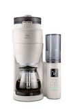 Melitta AromaFresh Pro X Koffiezetapparaat met molen, filterkoffiezetapparaat met glazen kan en uitneembare watertank, voor maximaal 10 kopjes koffie, warm grijs