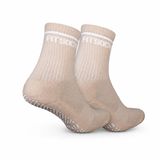 FS FitSockr Gripsocks FitSockr Gripsokken Balance - Grip Sokken Pilates 2 Paar - Antislip Sokken Dames - Sportsokken met grip - Grip socks - Beige - maat 32-36