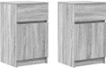 vidaXL Nachtkastjes - 2 stuks - 39x35x65 cm - Bewerkt Hout - Grijs Sonoma Eiken