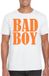 Bellatio Decorations Foute party t-shirt voor heren - Bad Boy - wit - glitter - carnaval/themafeest S