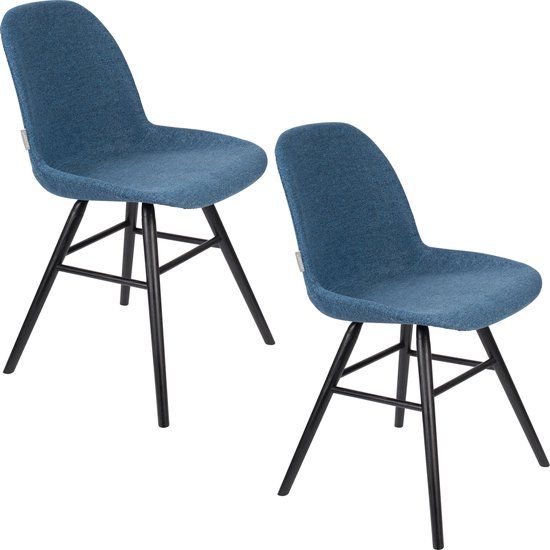 Zuiver Albert Kuip Soft Eetkamerstoelen Blauw - Set van 2