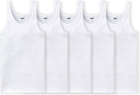 Heren Onderhemd - Wit - 5 Pack - Maat M - Katoen - Ronde Hals