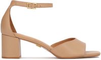 Kazar Beige Leather Sandals with Strap and Low Heel