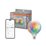 OSRAM SMART+ RGB Filament Globe-lamp, Matter via Wifi, 2 st., E27, 5W