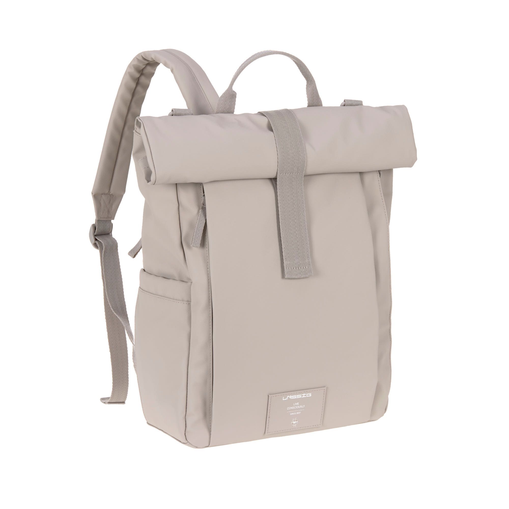 LÄSSIG Rolltop Up Luiertas BackPack Taupe - Special Edition