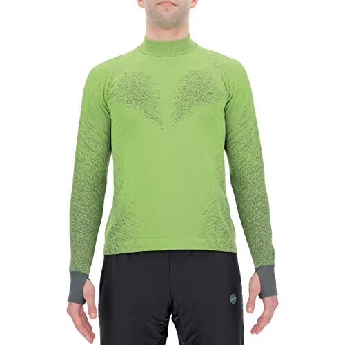 UYN Man Running EXCELERATION Shirt Long SL.Turtle Nek, Yellow Fluo/Black, M