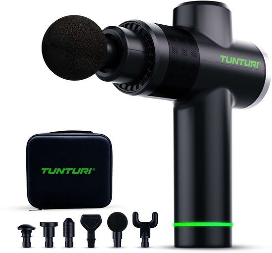 Tunturi MG40 Massage Gun - Massage Apparaat - 6 Opzetstukken - Extra Krachtig en Stil