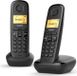 Gigaset A270 Duo, draadloze telefoon, met nummerherkenning, telefoonboek voor 80 namen, handsfree functie, monochroom LCD-scherm, zwart