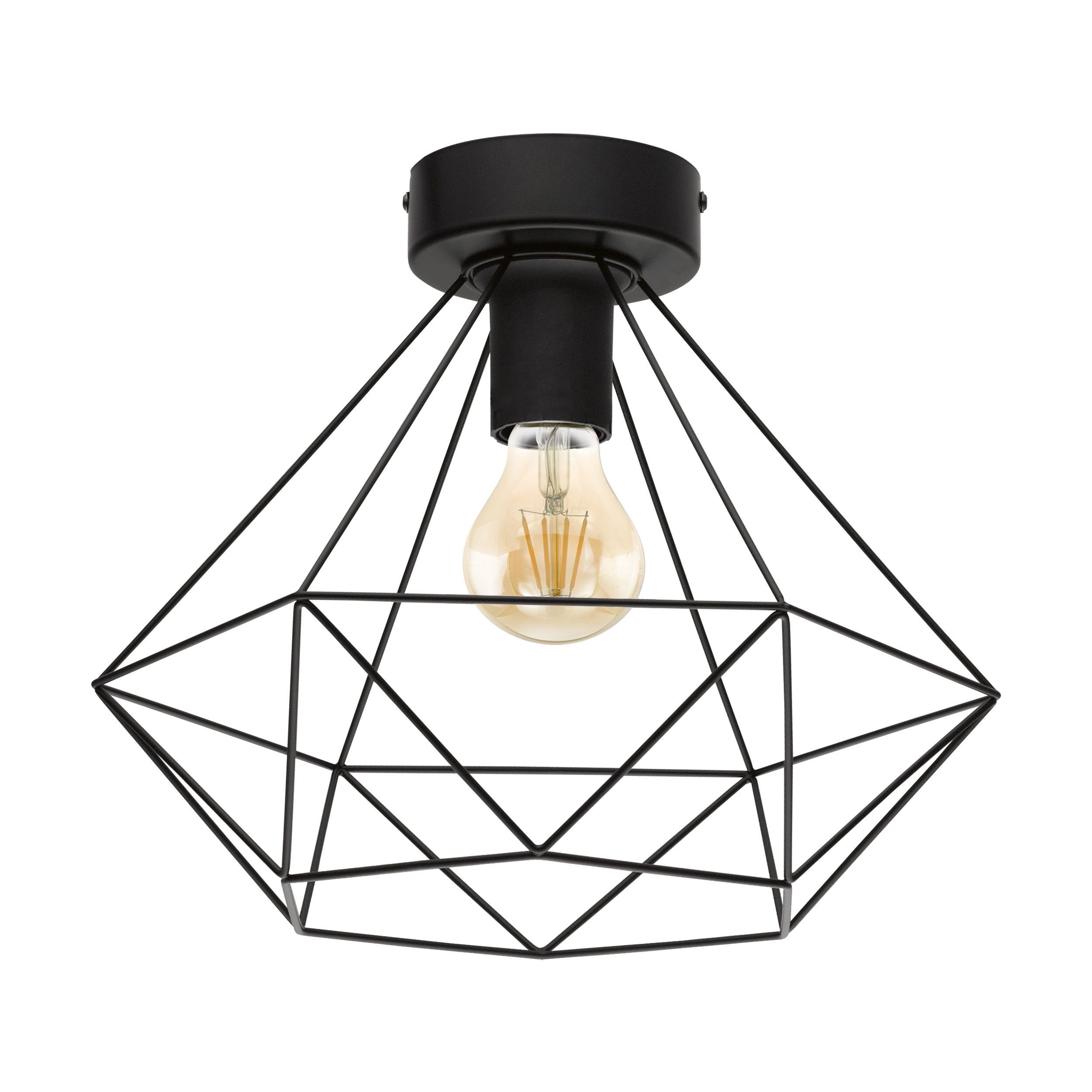 EGLO Tarbes Plafondlamp - Zwart - E27 - Staal - 27.5cm