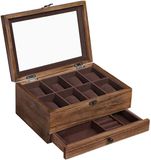 Songmics Boîte à montres avec 8 compartiments – Noyer