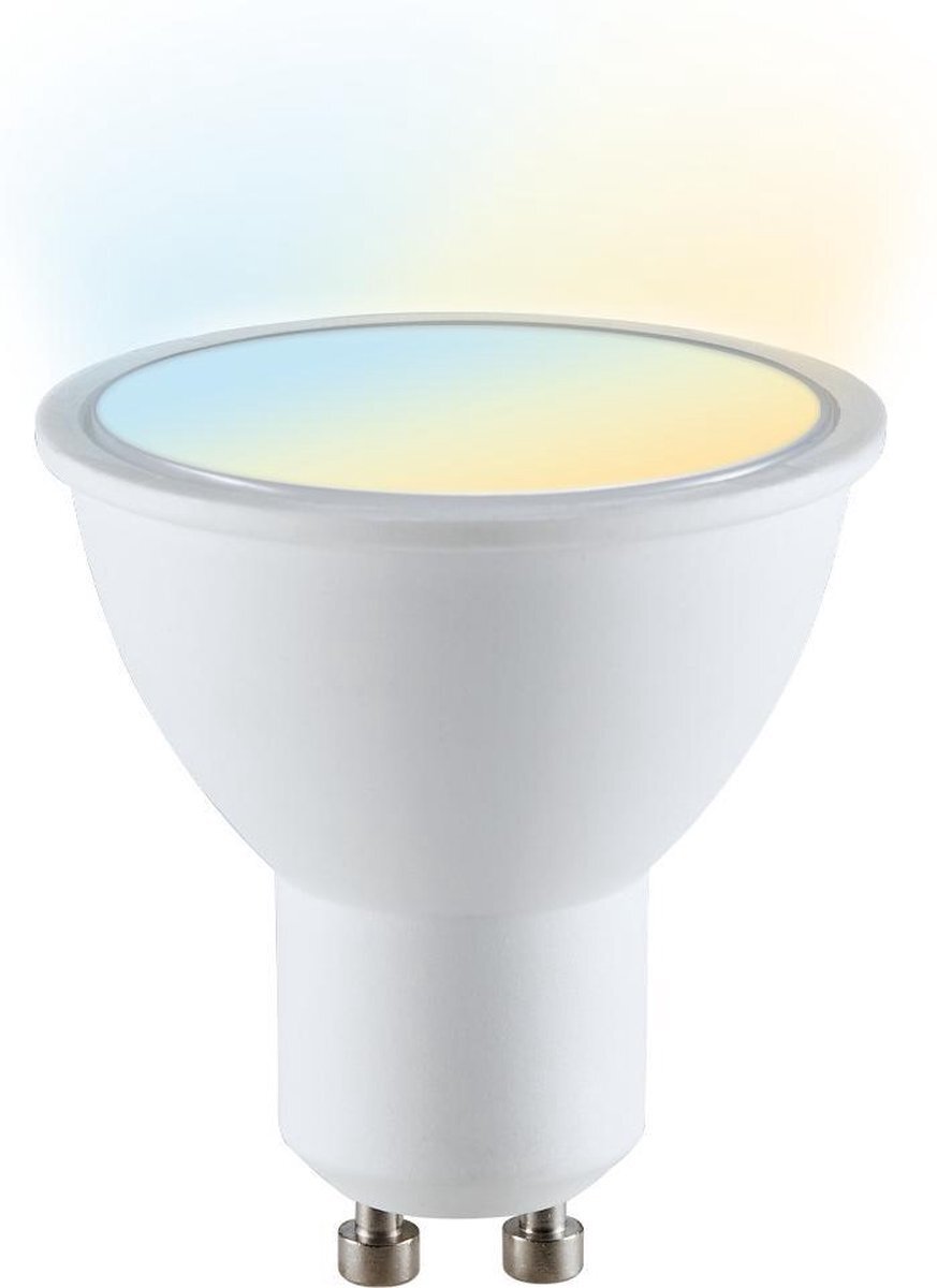 V-tac GU10 SMART LED WW-CW Wifi 4.5 Watt 110° Dimbaar