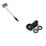 Fotopack Alcatel Fotopack voor 1 x 2019 smartphone (Mini Selfie-Stick + 3-in-1 lens, Android, iOS knop