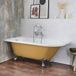 Hudson Reed Baignoire îlot d’angle gauche - Rétro – 168,5 x 75 cm – Jaune - Pieds chromés - Legend