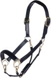 HKM Gold Leren Halster Zwart Pony