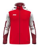 Jako Dynamic Jas Met Kap Kinderen - Rood / Wit / Donkerrood | Maat: 116