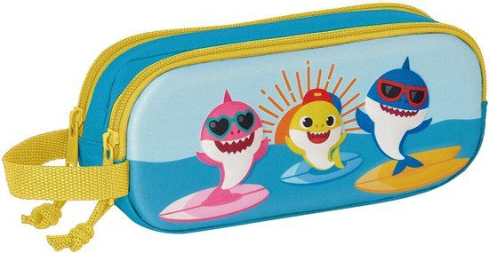 Baby Shark 3D Pen Case - 2 Compartments - Blue - 21 x 8 x 6 cm