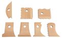 Formes pour céramique, ensemble de 7 pièces - Outil en céramique - Bois de hêtre - Formes fabriquées à la main - Légères - Faciles à utiliser - Outil pour céramique