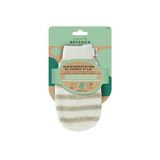 OMNIA BOTANICA - Tweecomponenten-badhandschoen - linnen en bamboe - zachte massage en bodyscrub - massagehandschoen - geschikt voor alle huidtypes - spa - zachte peeling