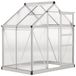 Outsunny Kas Aluminium met dakraam 190x132x201cm Groen