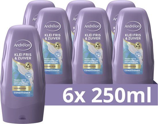 Andrelon Andrélon Conditioner Klei Fris & Zuiver - 6 x 250 ml