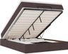 vidaXL Lit plateforme avec matelas Marron foncé 140x190 cm Tissu