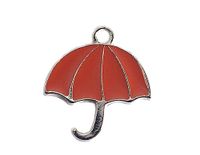 INNSPIRO Red Umbrella Charms Metal Pendants, 24 x 25 mm, 25 Pieces