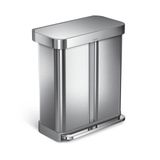 simplehuman CW2116 Vuilnisbak 58L Rechthoekig Roestvrijstaal Geborsteld Staal