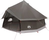 vidaXL Tipi Tent 8-persoons Bruin Grijs Polyester en Staal