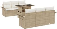 vidaXL Tuinbank - Beige - Polyrattan - 2 zitplaatsen