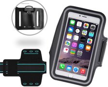 iCall Zwart Universele Spatwaterdichte Sportarmband voor Apple iPhone 7 Plus / 7+ - Hardloop 5.5 inch Sport Armband Met Sleutelhouder Apple iPhone Samsung Huawei LG HTC Sony - Waterproof / Waterdichte Case / Hoesje