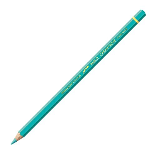 Caran d'Ache Pablo Wooden Artist Quality Colour Potloden kleurpotloden kleurpotloden potlood / 3 stuks/Pack - Kleur: 191 TURQUOISE GREEN/Turkooisgroen (66.191) / FSC™-gecertificeerd cederhout